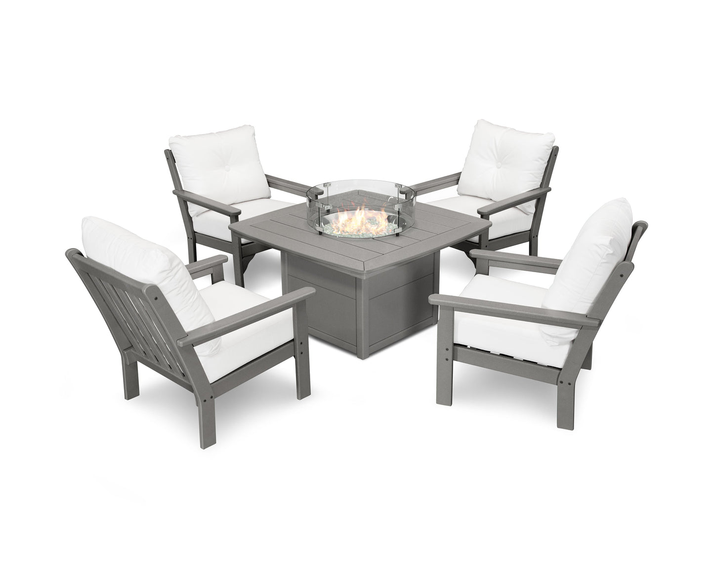Vineyard 5-Piece Conversation Set with Fire Pit Table