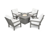 Vineyard 5-Piece Conversation Set with Fire Pit Table