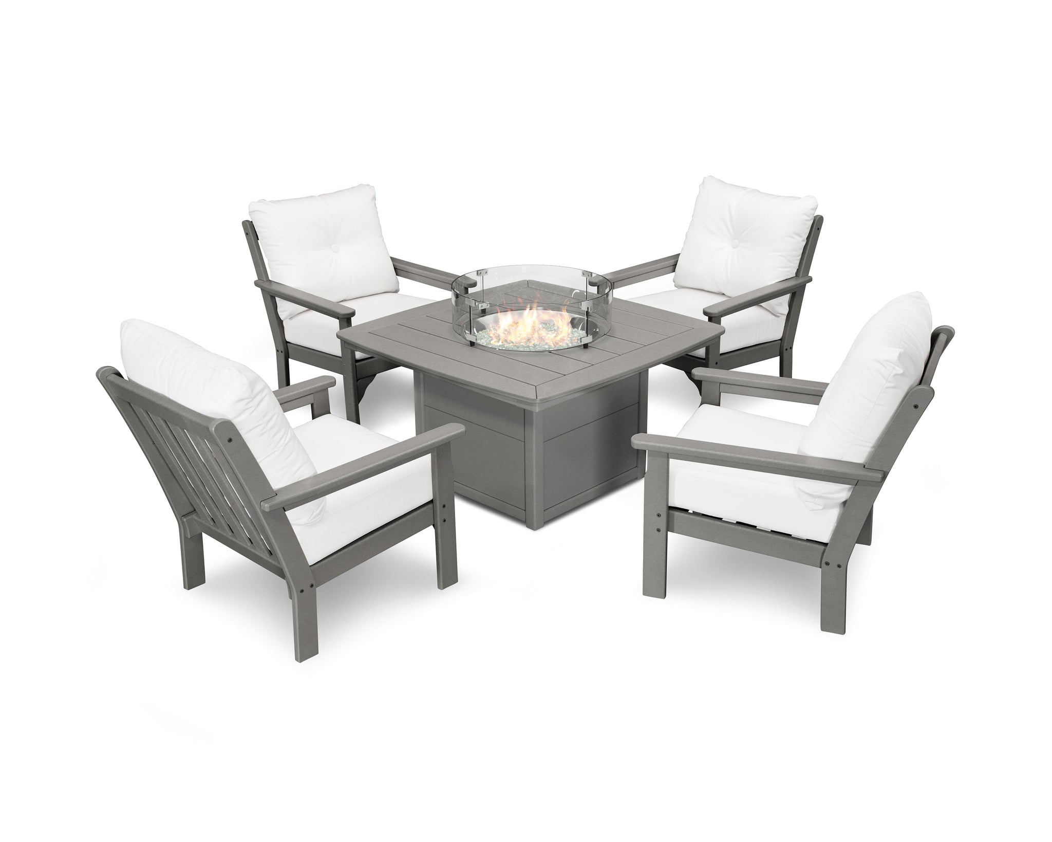 Vineyard 5-Piece Conversation Set with Fire Pit Table