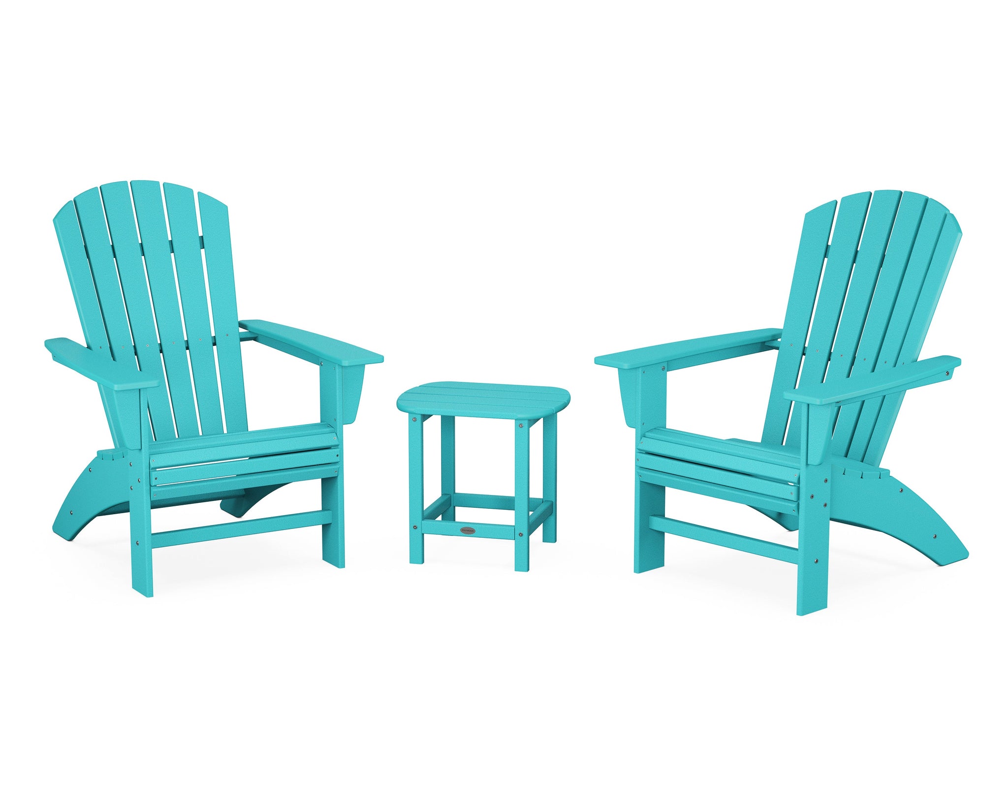 Nautical 3-Piece Curveback Adirondack Set