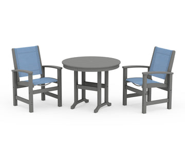 Coastal 3-Piece Round Dining Set