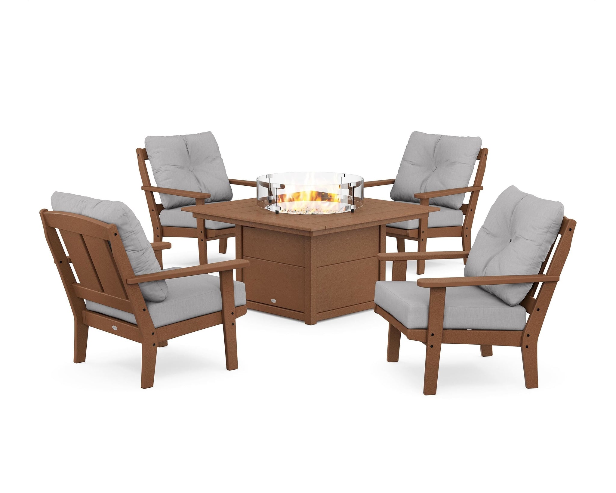 Mission 5-Piece Deep Seating Set with Fire Pit Table