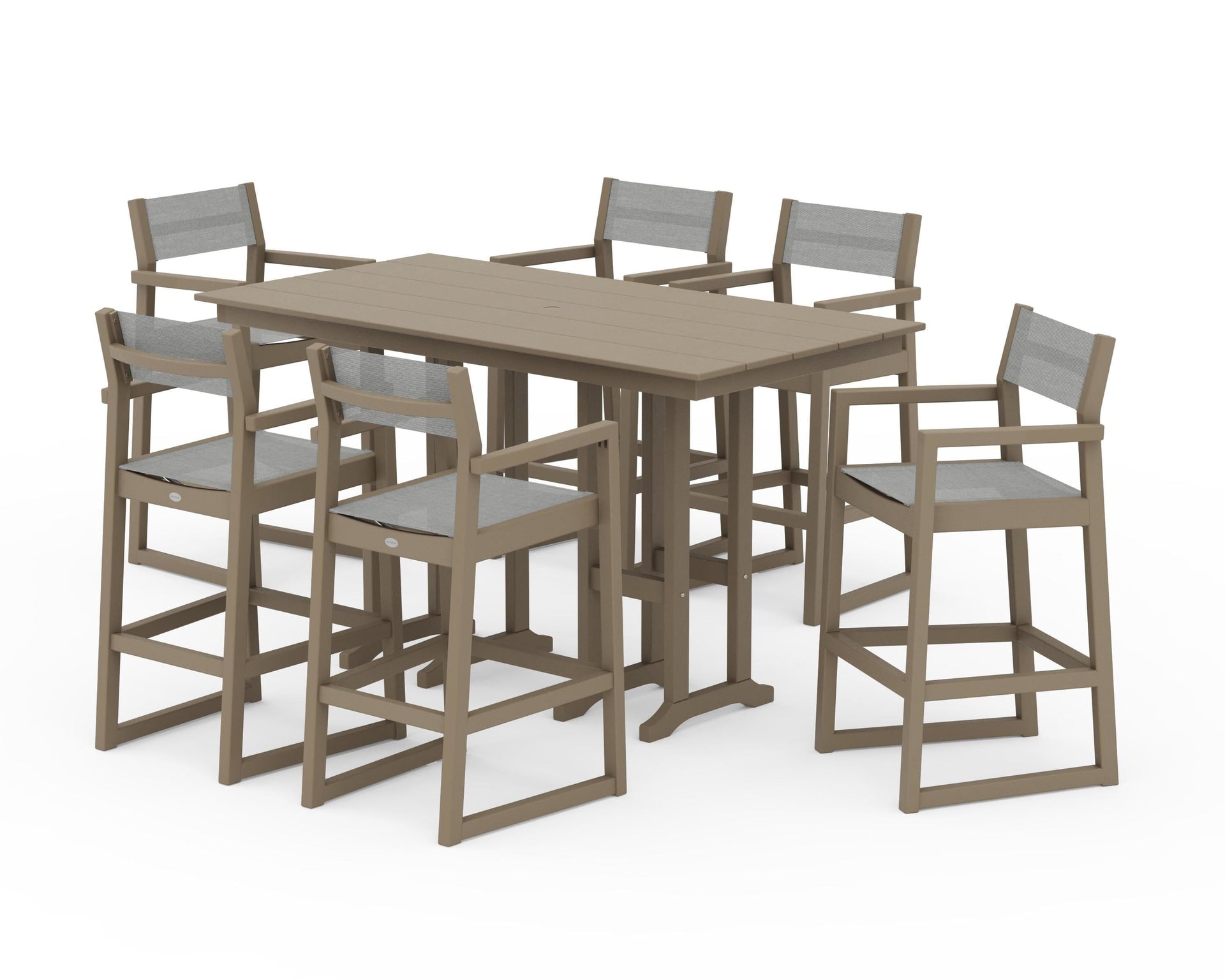 EDGE Sling Arm Chair 7-Piece Farmhouse Bar Set