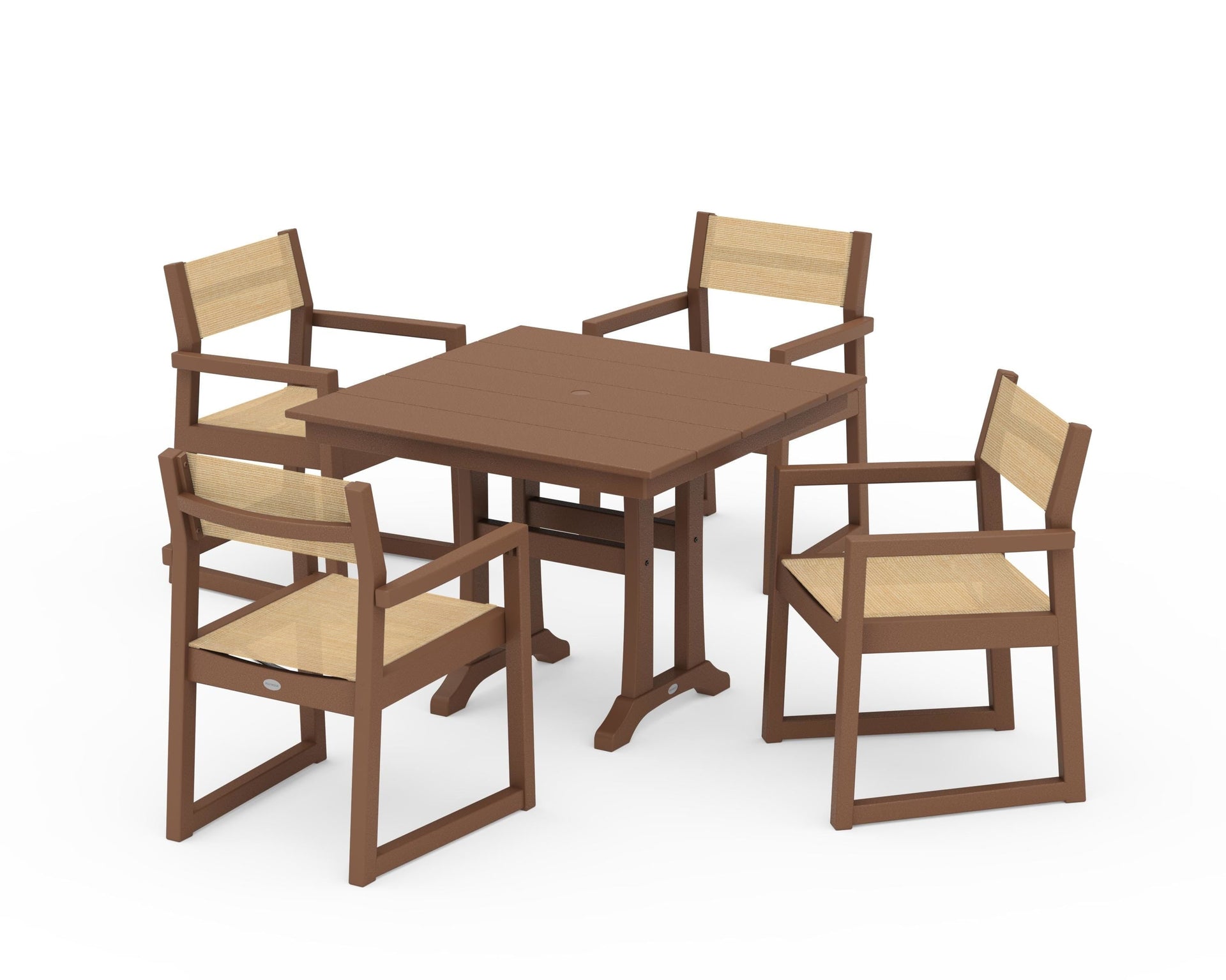 EDGE Sling 5-Piece Farmhouse Dining Set with Trestle Legs
