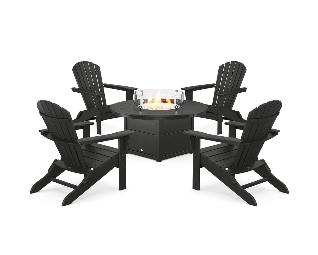 South Beach 5-Piece Folding Adirondack Fire Chat Set