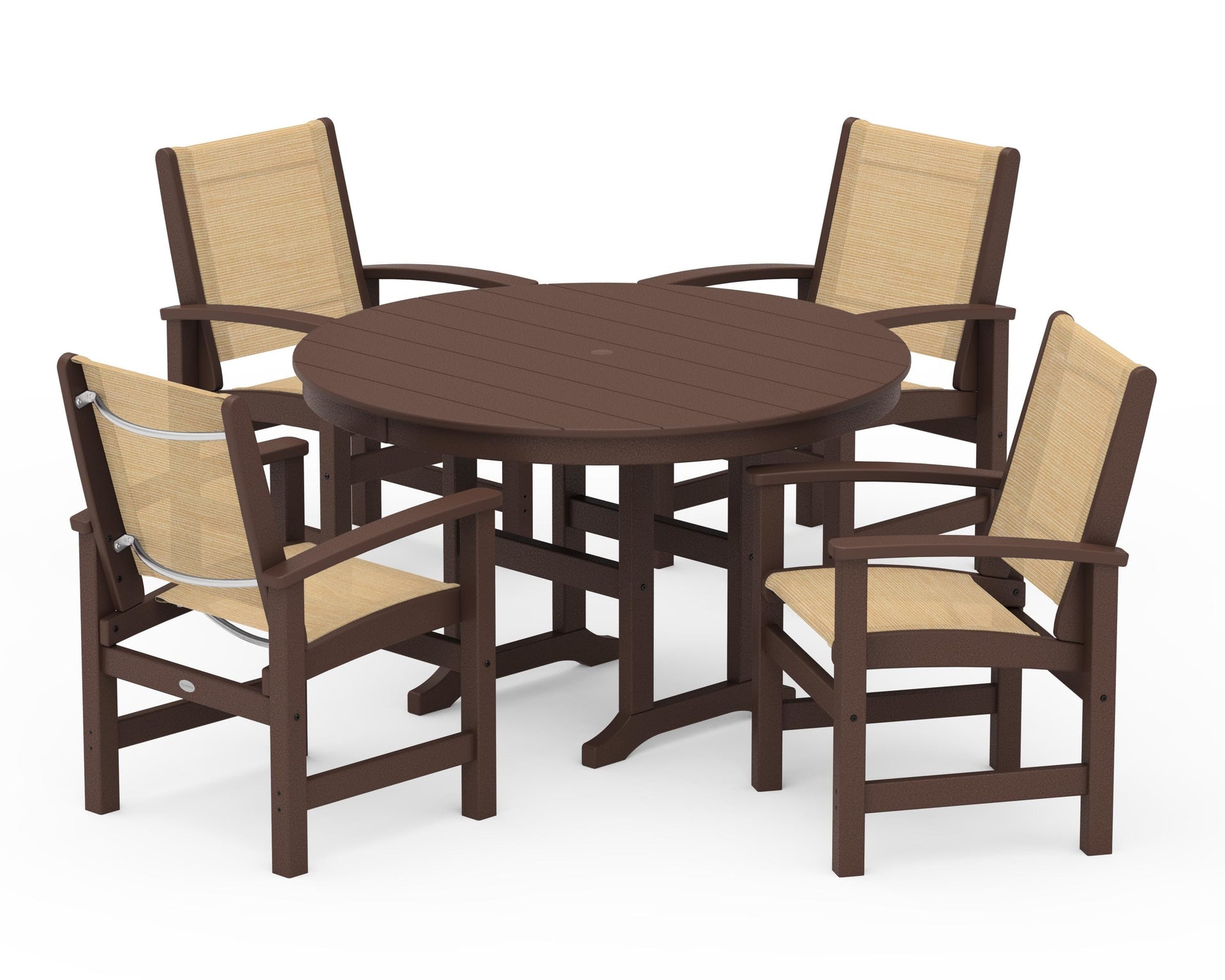 Coastal 5-Piece Round Farmhouse Dining Set
