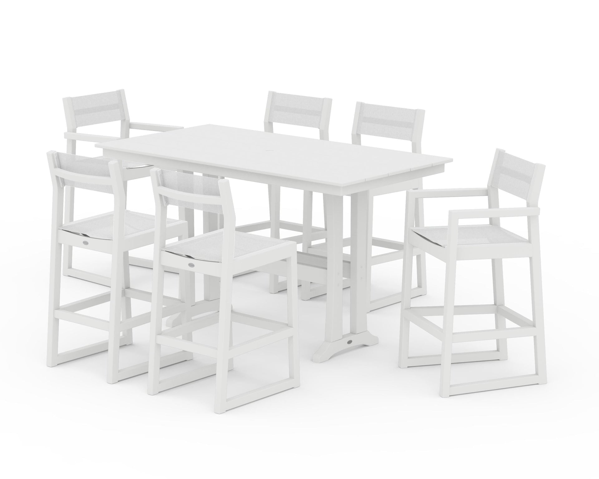 EDGE Sling 7-Piece Farmhouse Bar Set with Trestle Legs
