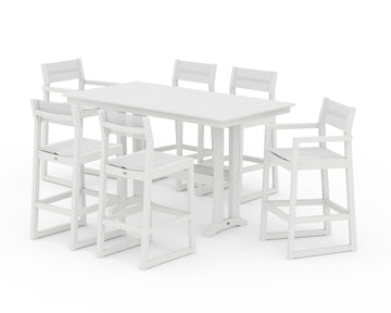 EDGE Sling 7-Piece Farmhouse Bar Set with Trestle Legs