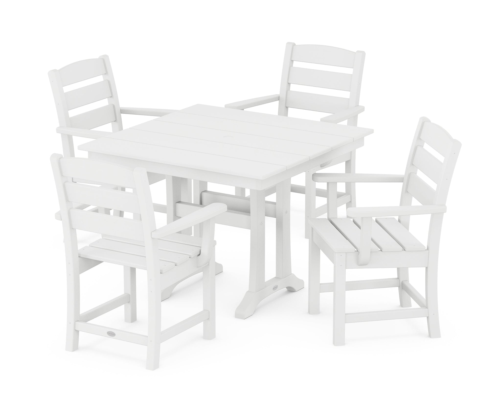 Lakeside 5-Piece Farmhouse Trestle Arm Chair Dining Set