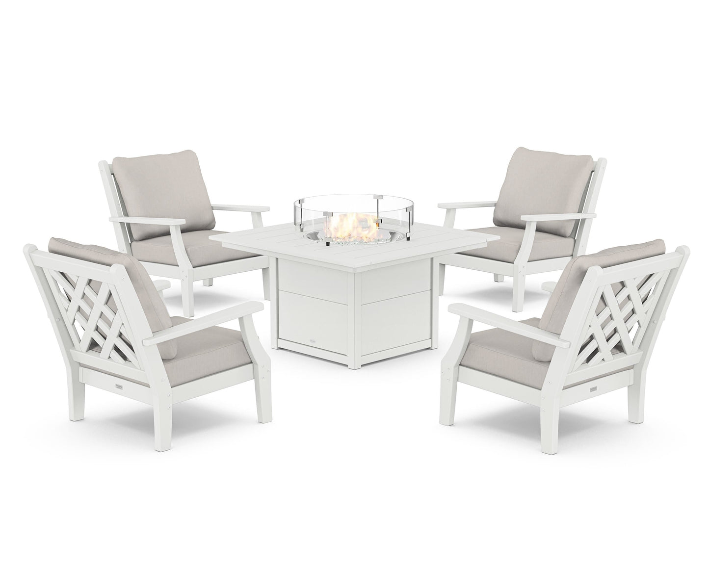 Wovendale 5-Piece Deep Seating Set with Fire Pit Table