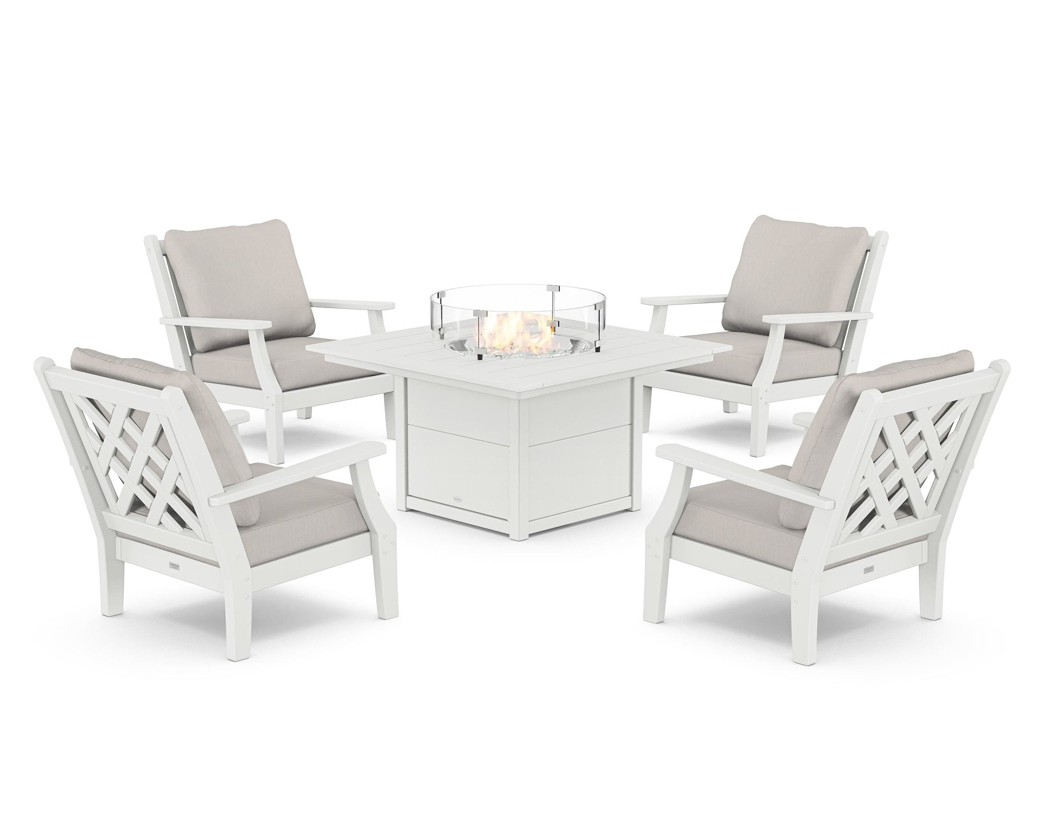 Wovendale 5-Piece Deep Seating Set with Fire Pit Table
