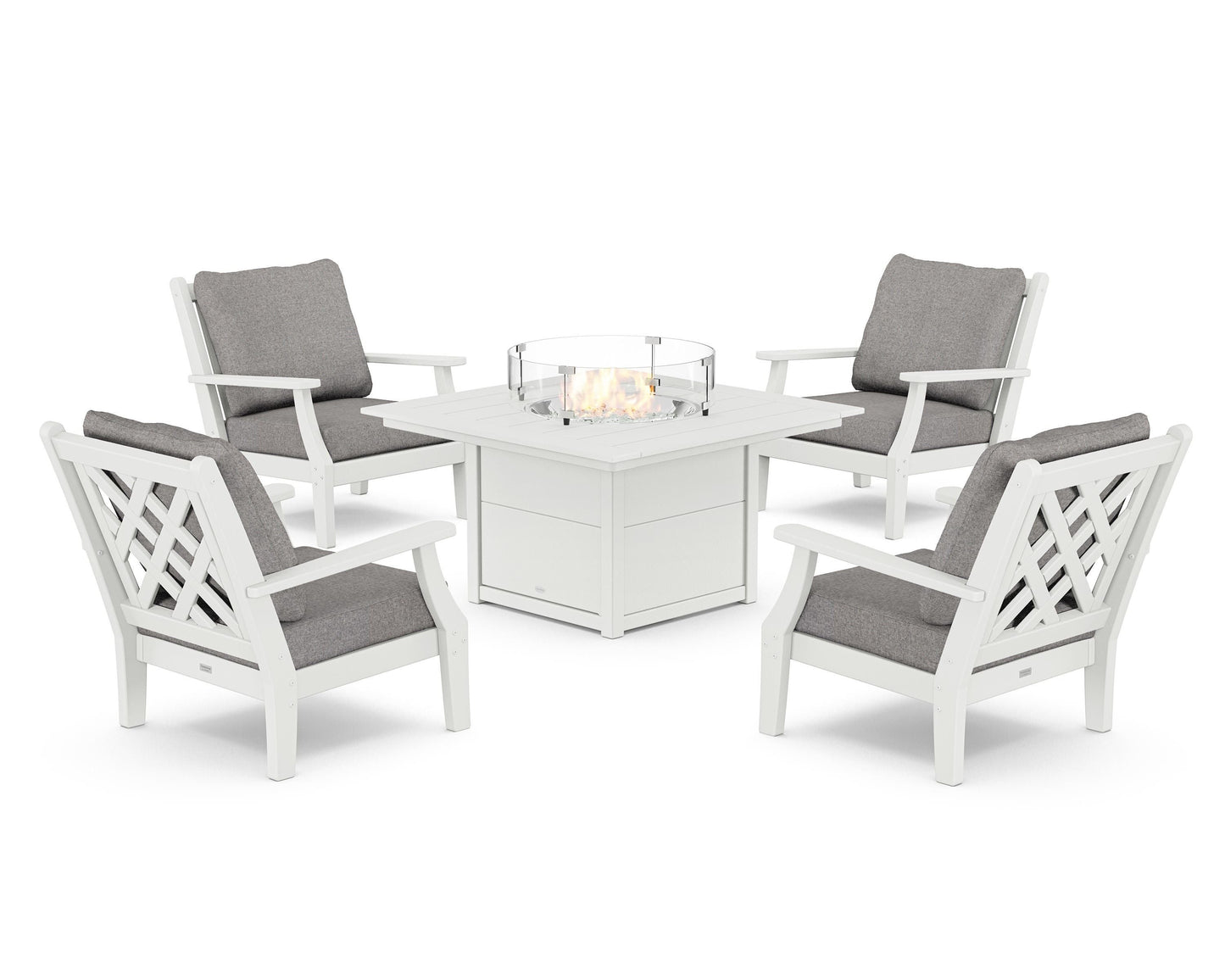 Wovendale 5-Piece Deep Seating Set with Fire Pit Table