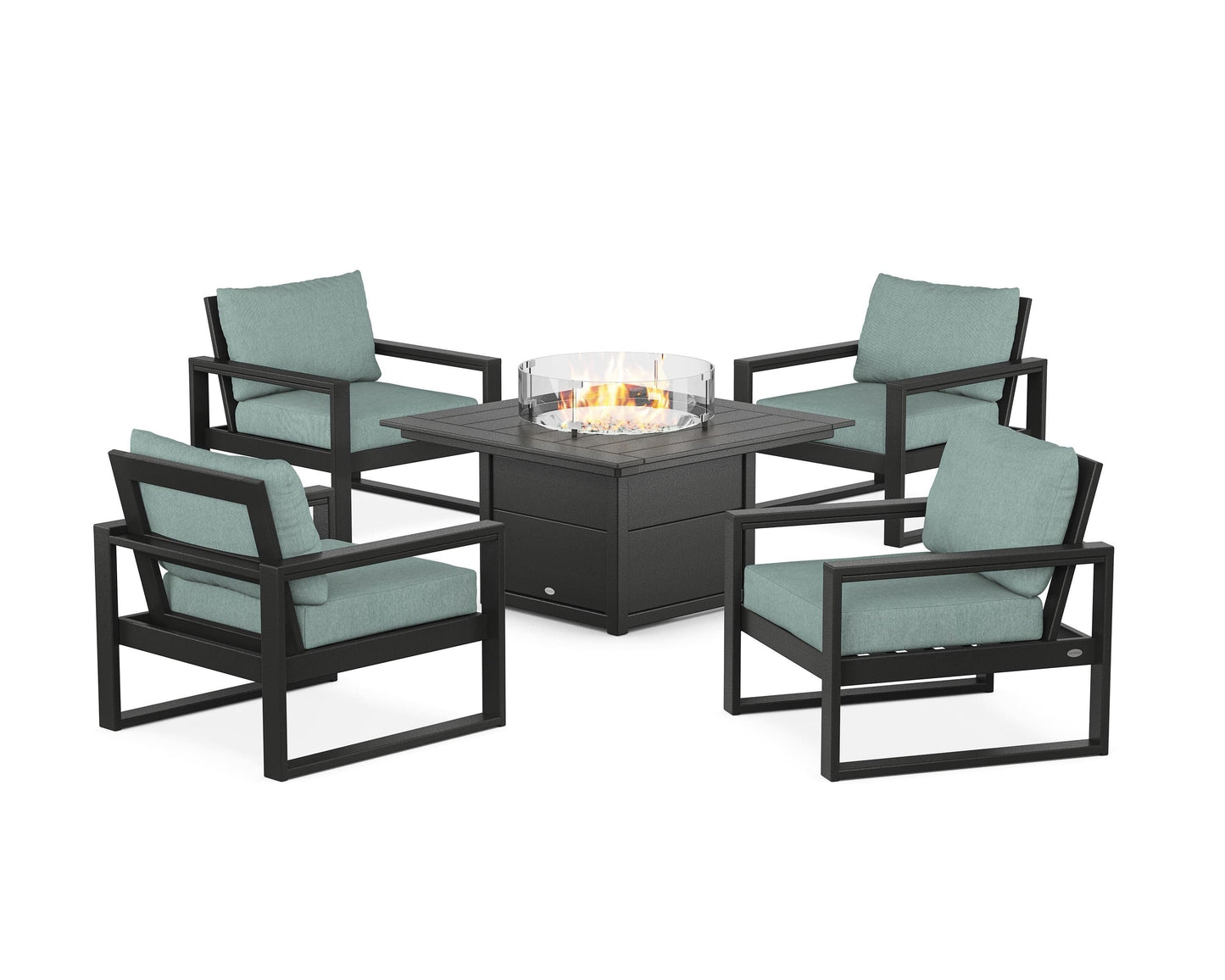 EDGE Sectional 5-Piece Deep Seating Set with Fire Pit Table
