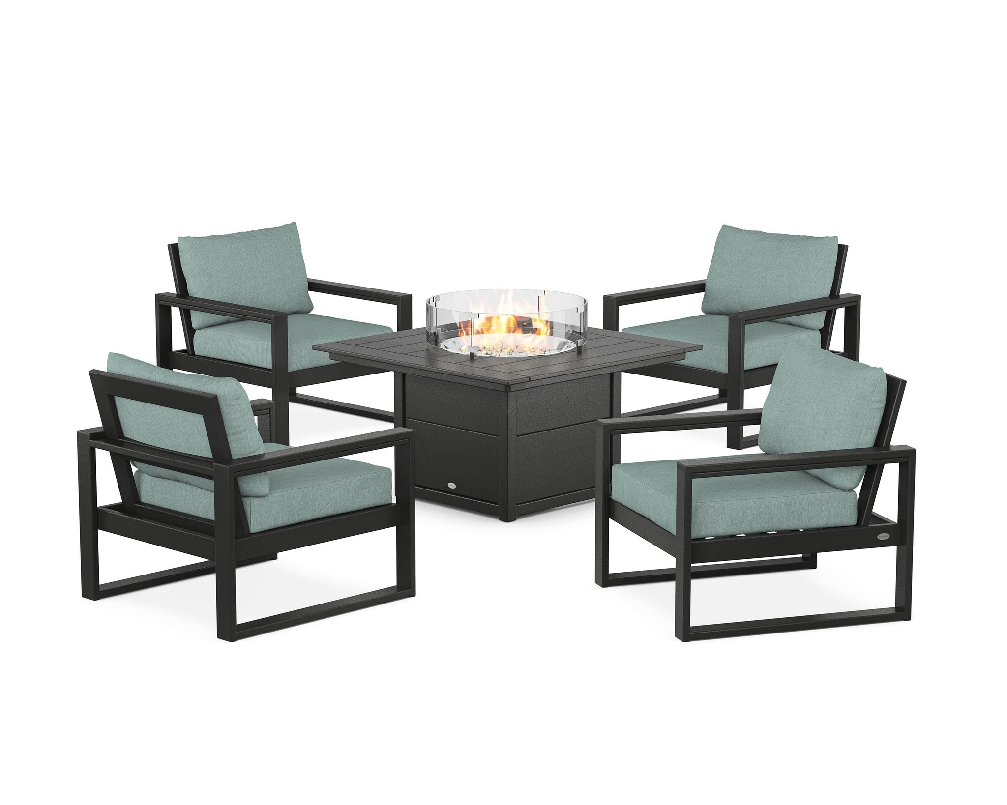 EDGE Sectional 5-Piece Deep Seating Set with Fire Pit Table