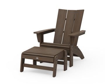 Modern Grand Adirondack Chair with Ottoman