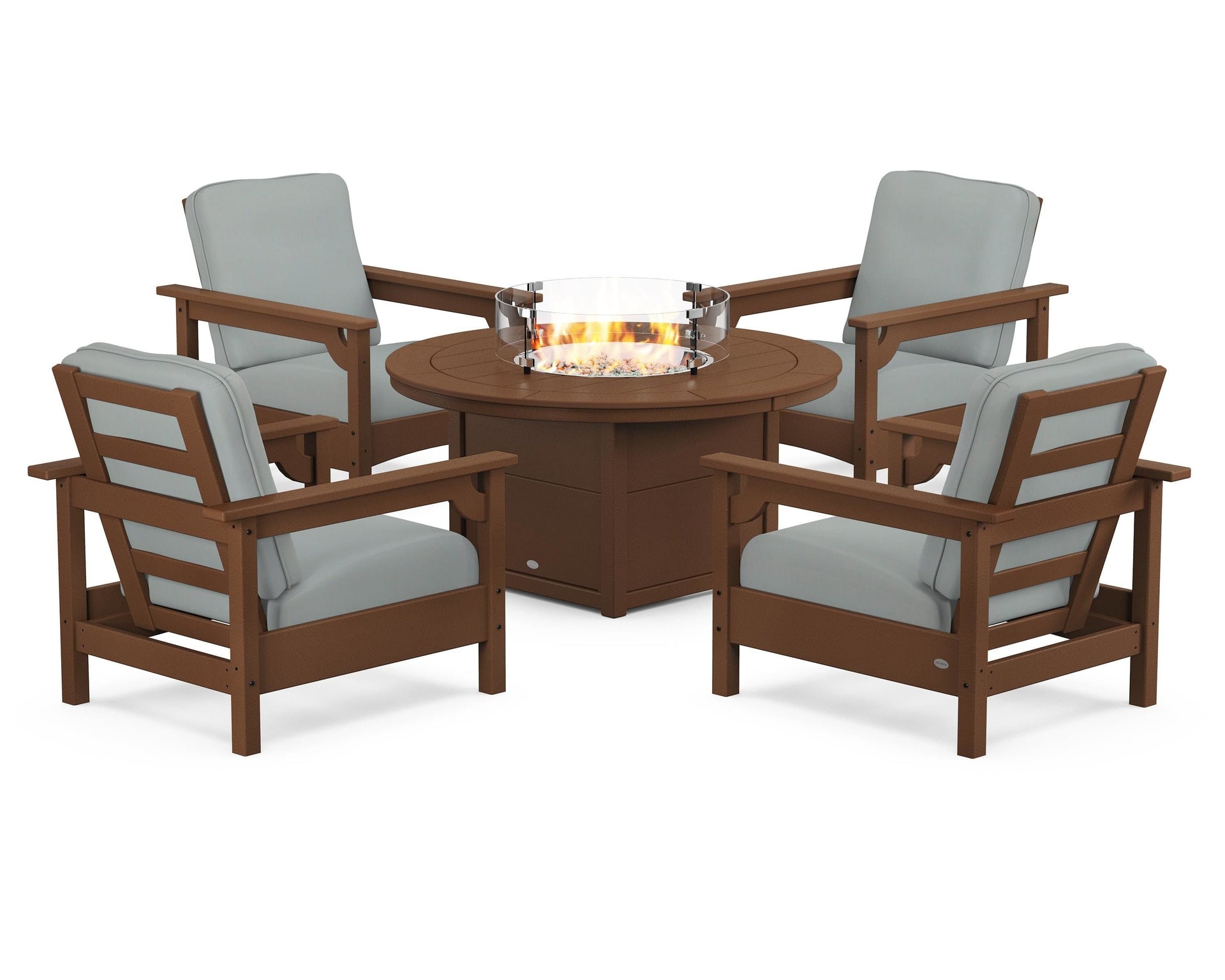 Club 5-Piece Conversation Set with Fire Pit Table