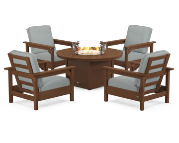 Club 5-Piece Conversation Set with Fire Pit Table