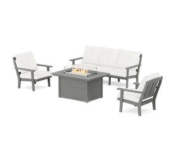 Mission Deep Seating Fire Pit Table Set