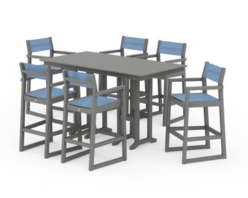EDGE Sling Arm Chair 7-Piece Farmhouse Bar Set