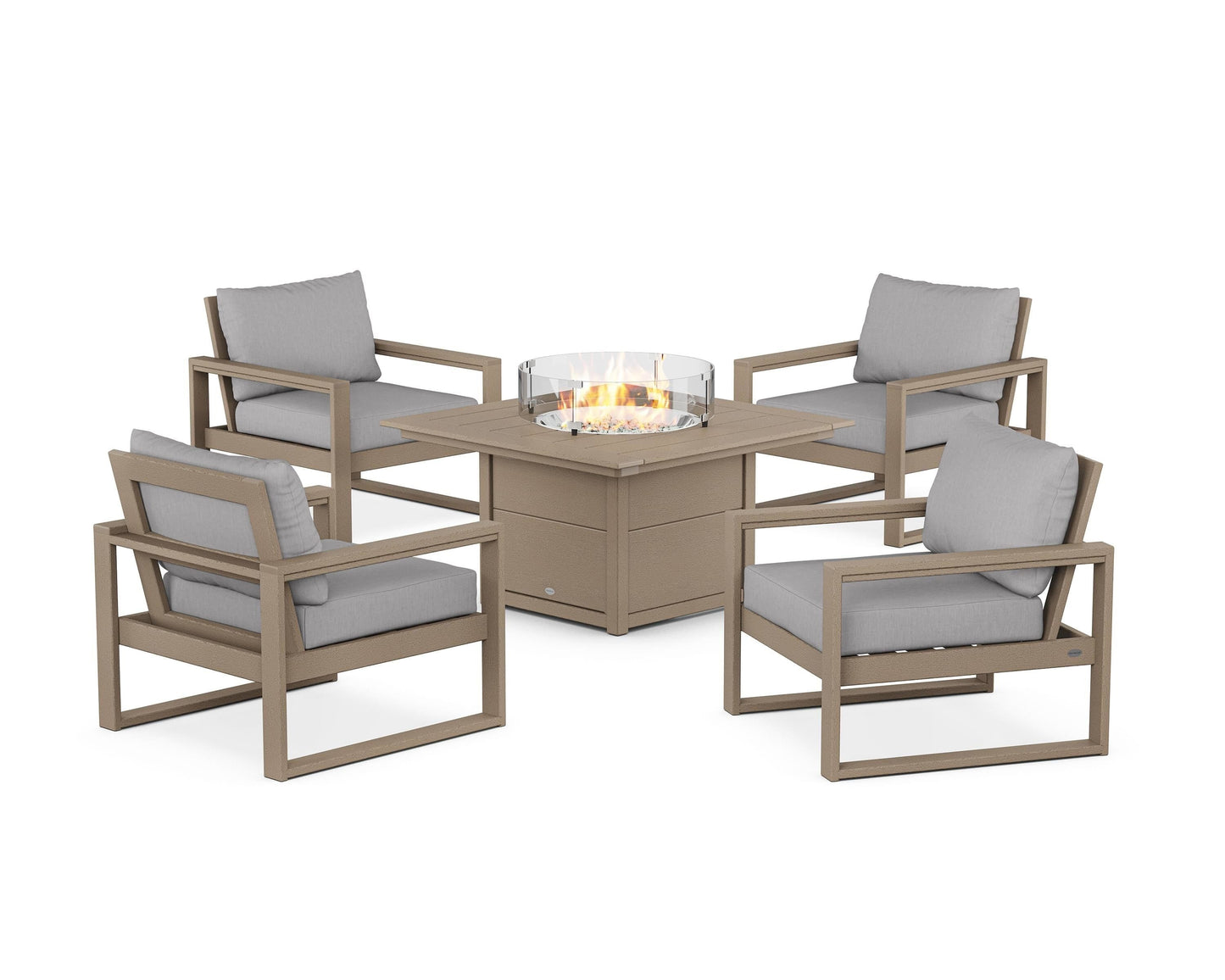 EDGE Sectional 5-Piece Deep Seating Set with Fire Pit Table