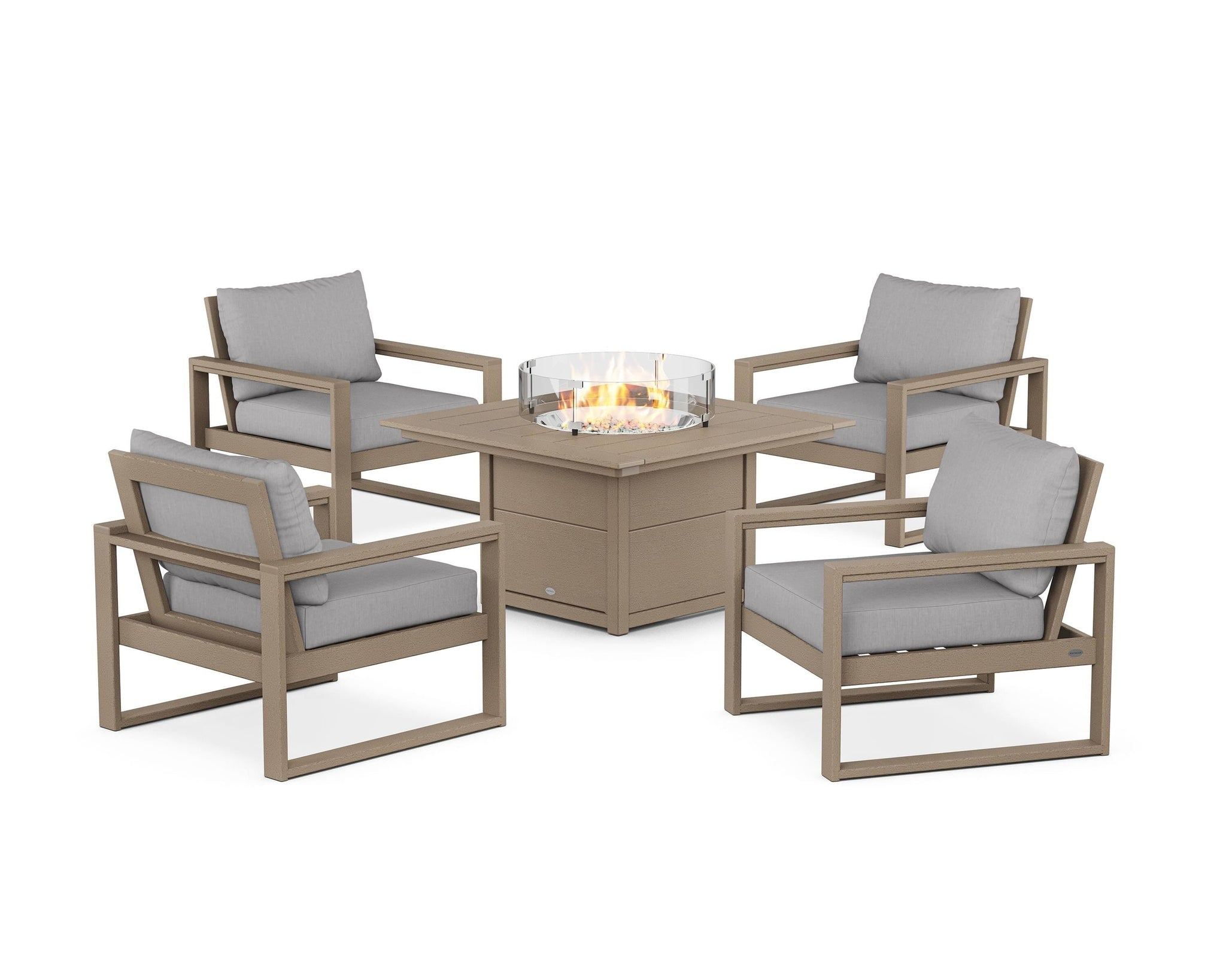 EDGE Sectional 5-Piece Deep Seating Set with Fire Pit Table