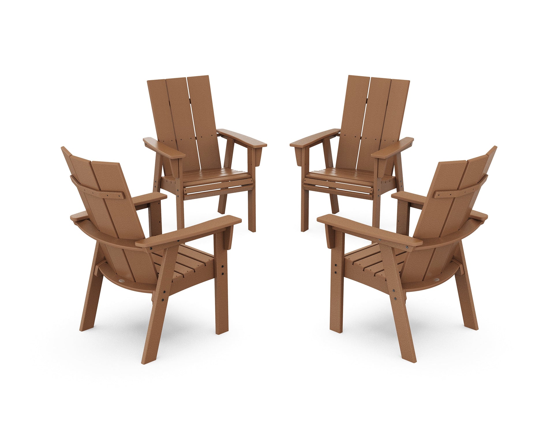 Modern 4-Piece Curveback Upright Adirondack Conversation Set