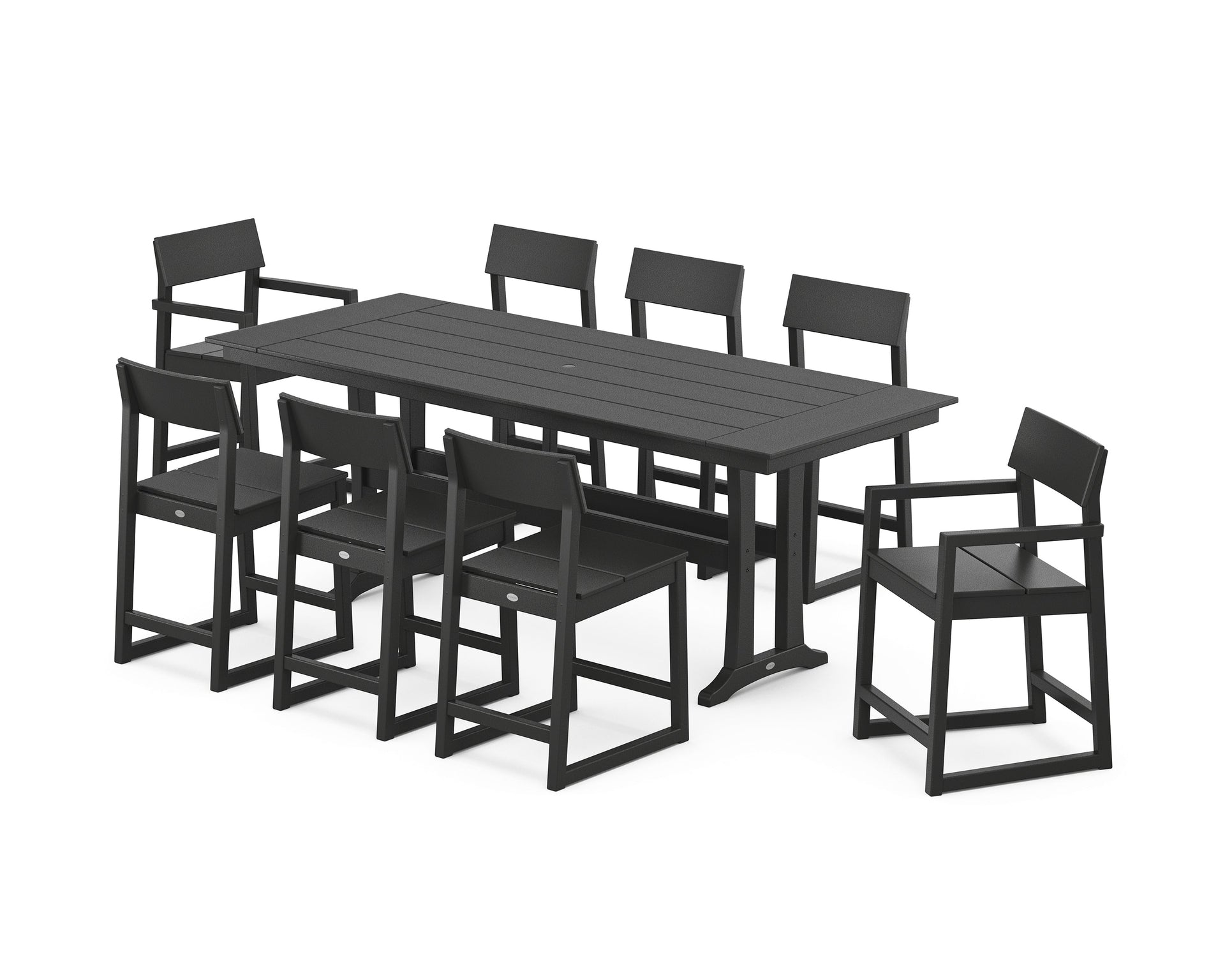 EDGE 9-Piece Farmhouse Counter Set with Trestle Legs