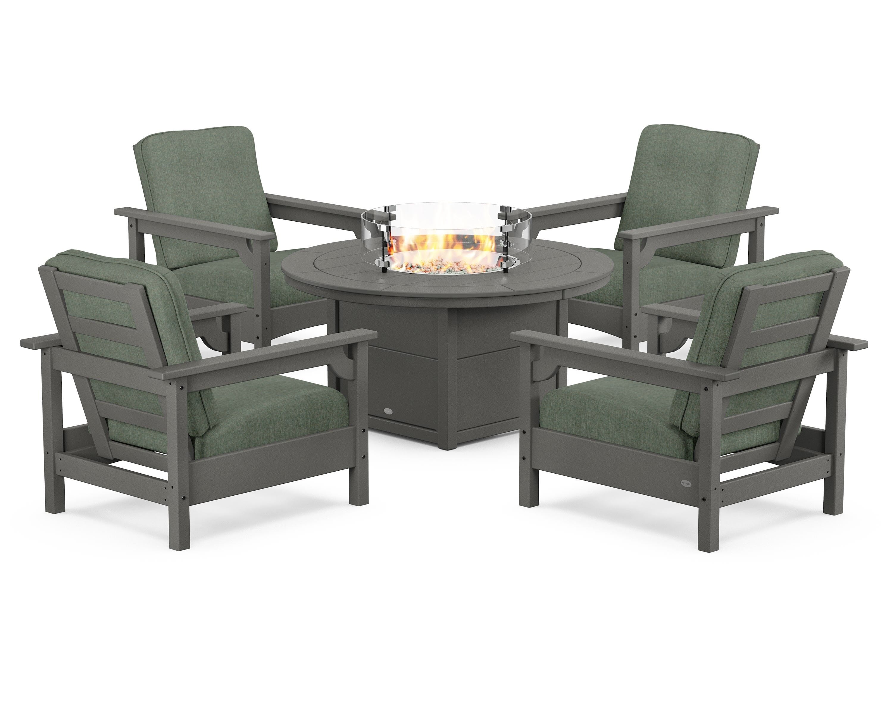 Club 5-Piece Conversation Set with Fire Pit Table