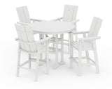 Modern Curveback Adirondack 5-Piece Nautical Trestle Bar Set