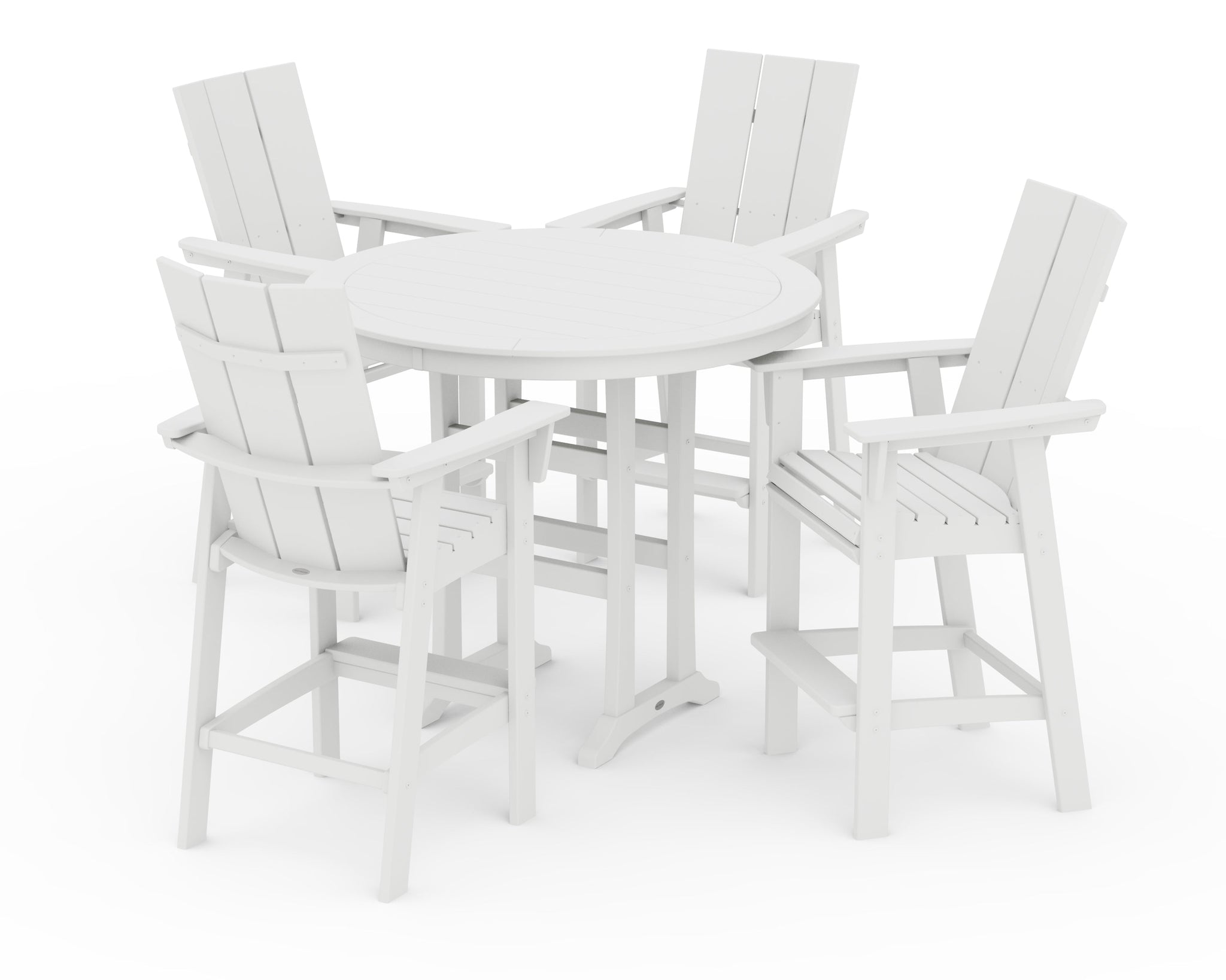 Modern Curveback Adirondack 5-Piece Nautical Trestle Bar Set