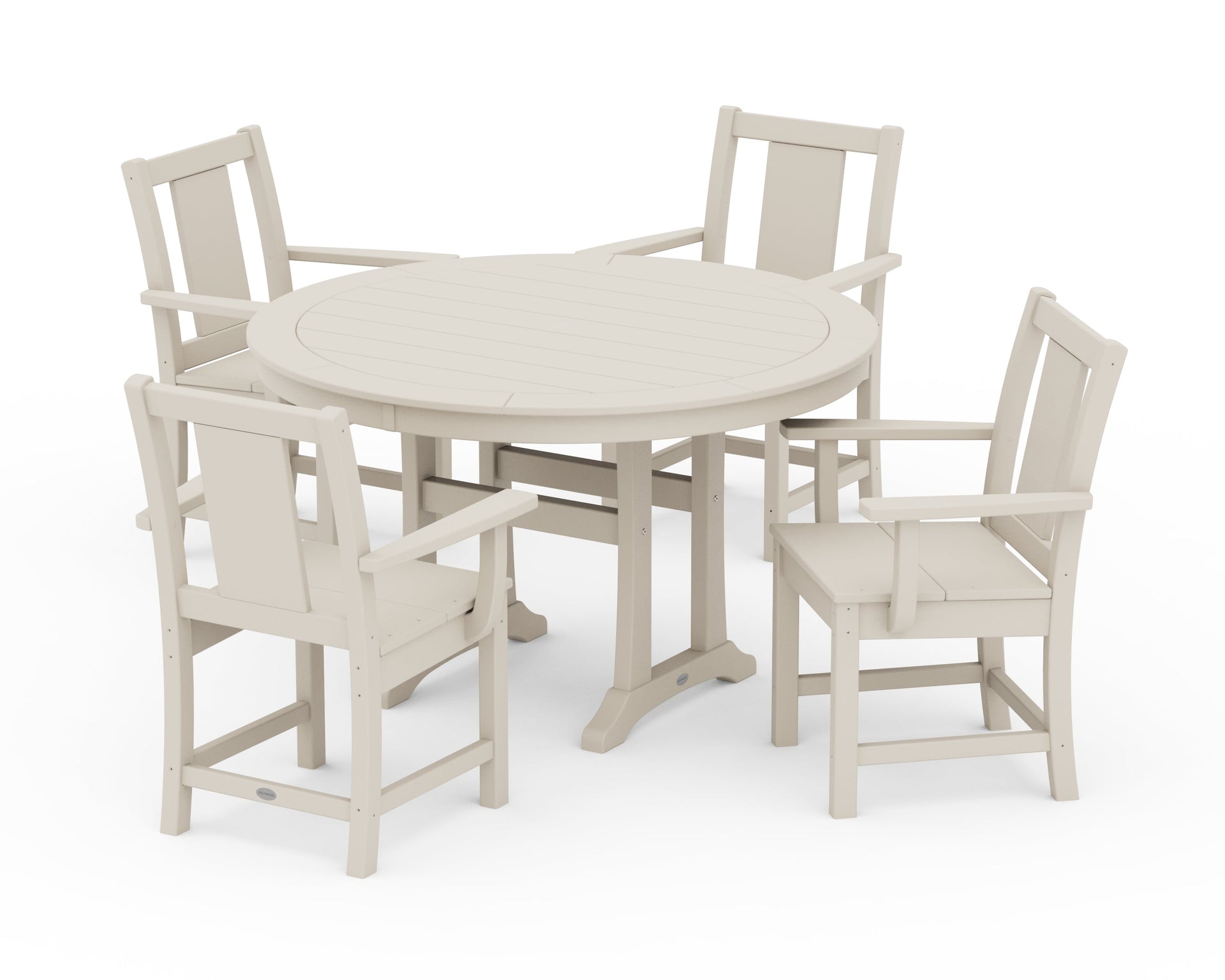 Prairie 5-Piece Round Dining Set with Trestle Legs