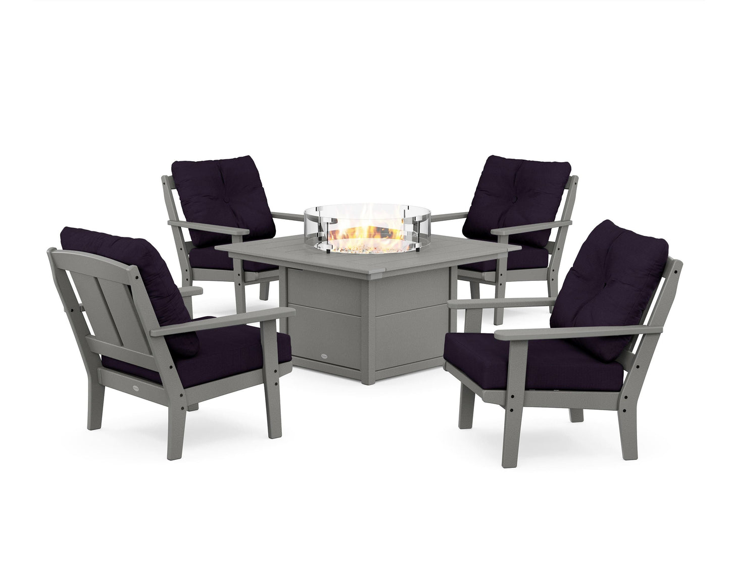 Mission 5-Piece Deep Seating Set with Fire Pit Table