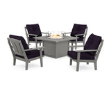 Mission 5-Piece Deep Seating Set with Fire Pit Table