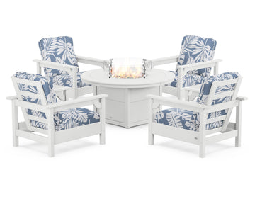 Club 5-Piece Conversation Set with Fire Pit Table