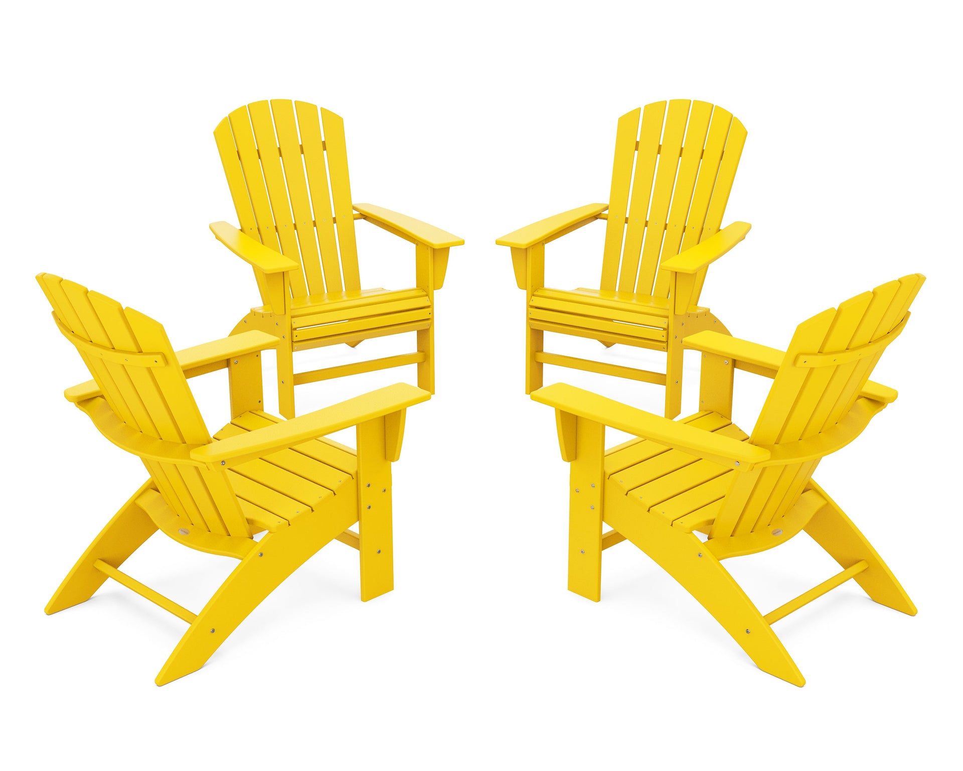4-Piece Nautical Curveback Adirondack Chair Conversation Set