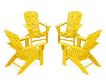 4-Piece Nautical Curveback Adirondack Chair Conversation Set