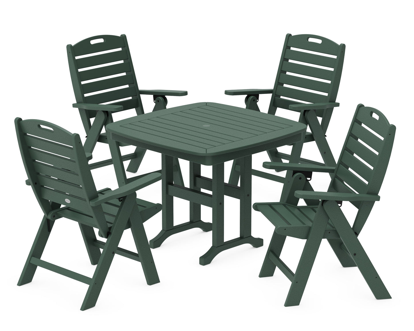 Nautical Folding Highback Chair 5-Piece Dining Set