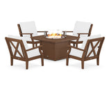 Braxton 5-Piece Deep Seating Conversation Set with Fire Pit Table