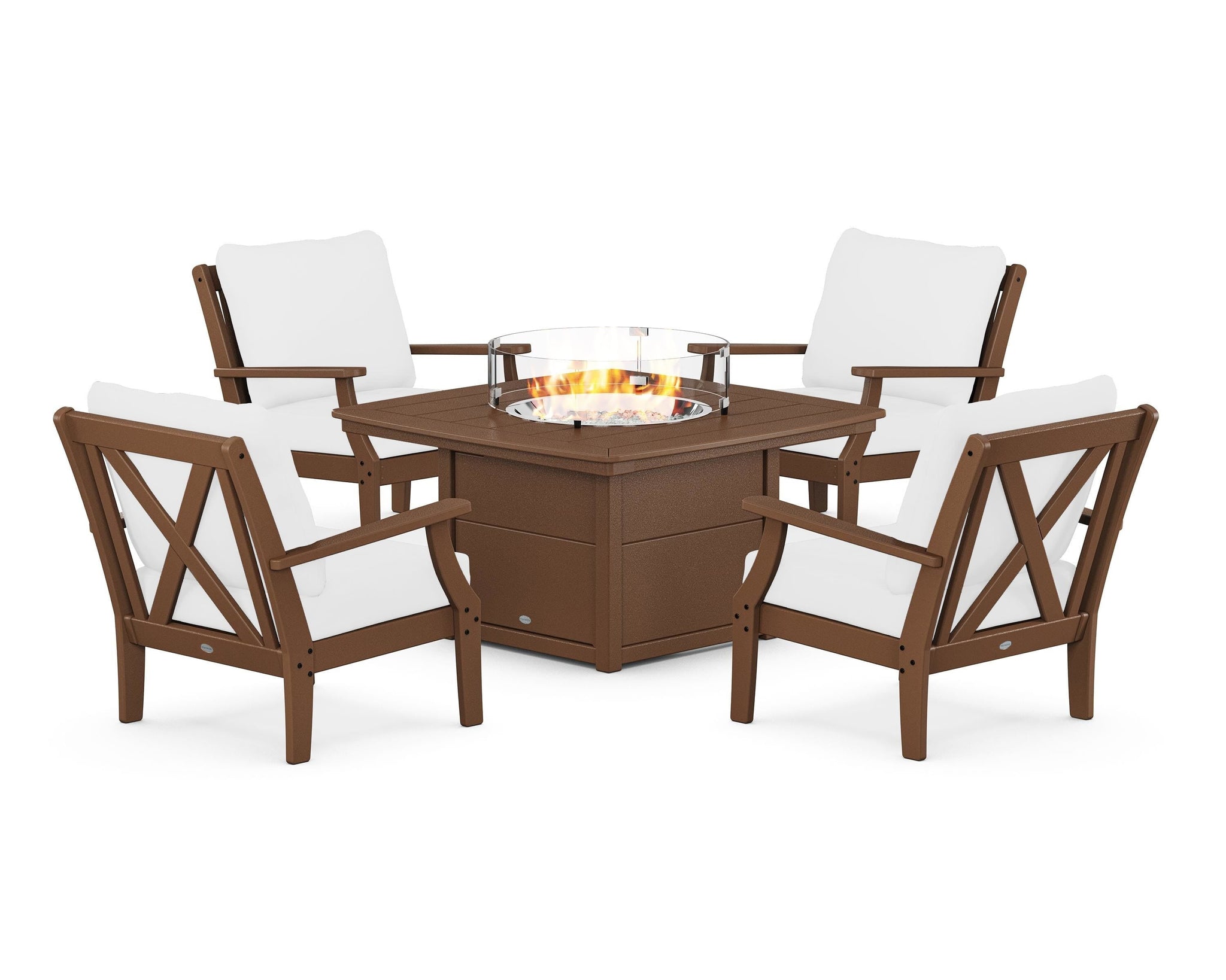 Braxton 5-Piece Deep Seating Conversation Set with Fire Pit Table