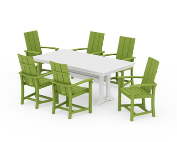 Modern Adirondack 7-Piece Farmhouse Dining Set with Trestle Legs