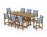 Coastal 9-Piece Counter Set with Trestle Legs