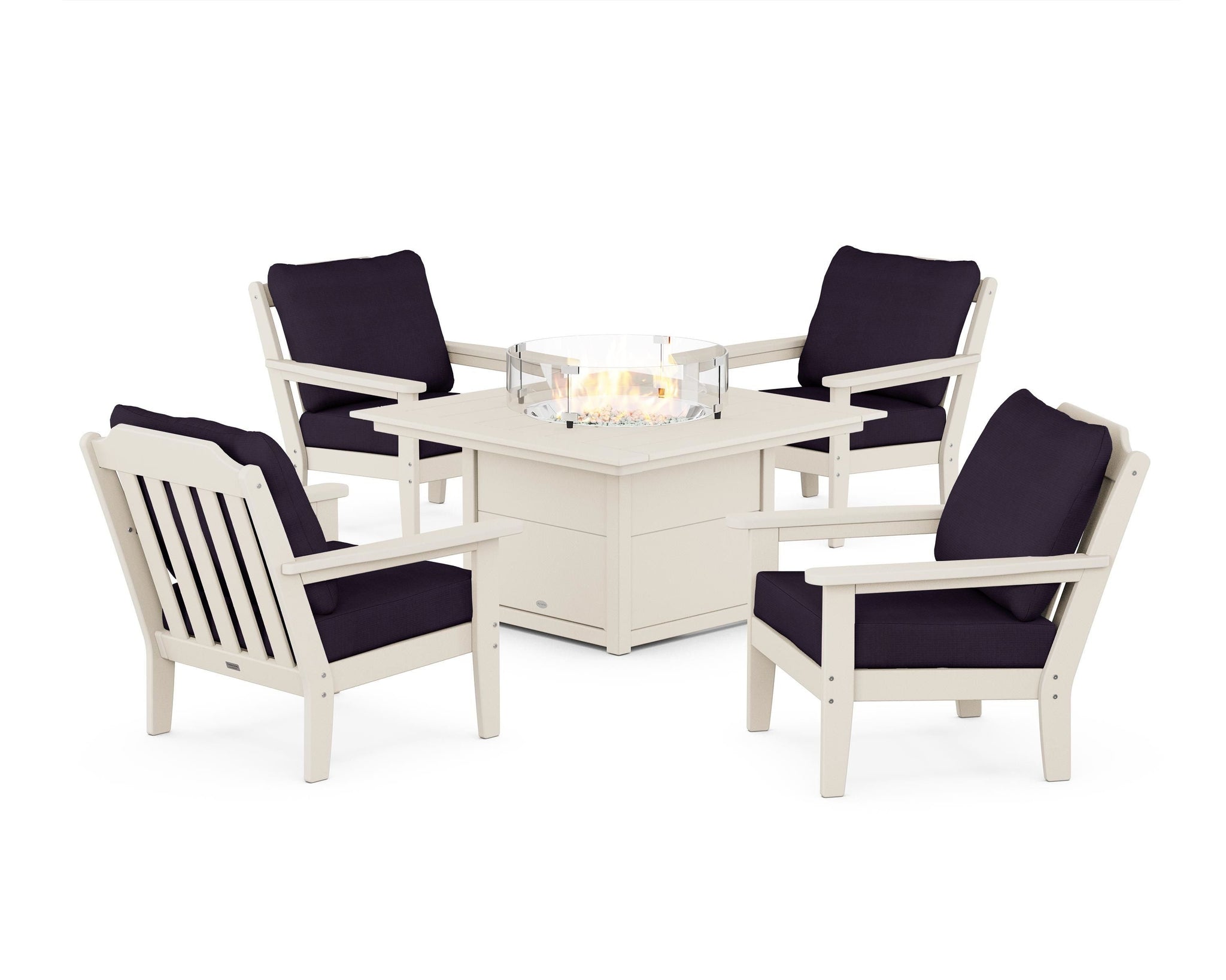 Cottage 5-Piece Deep Seating Set with Fire Pit Table
