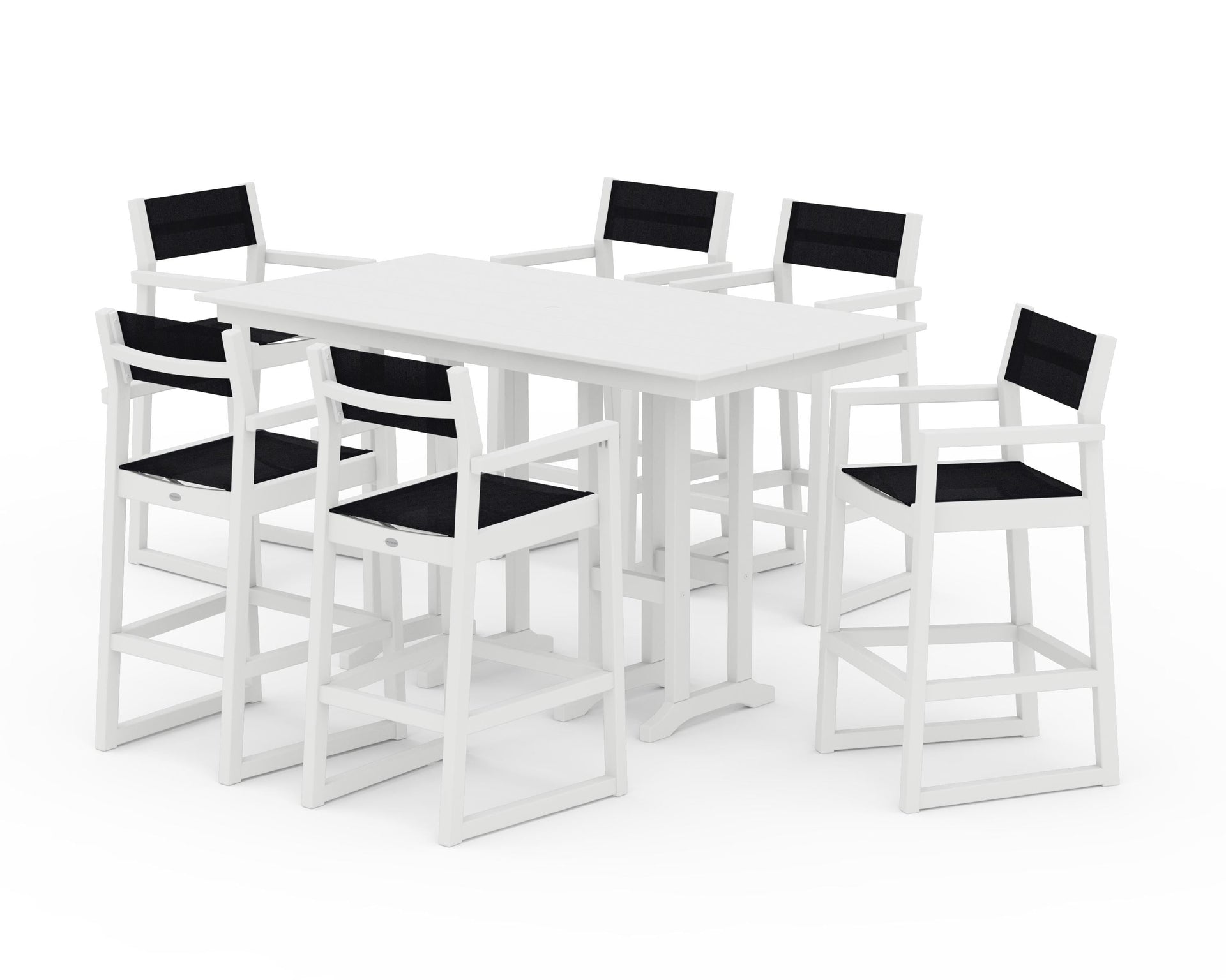 EDGE Sling Arm Chair 7-Piece Farmhouse Bar Set