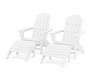 Vineyard Curveback Adirondack Chair 4-Piece Set with Ottomans