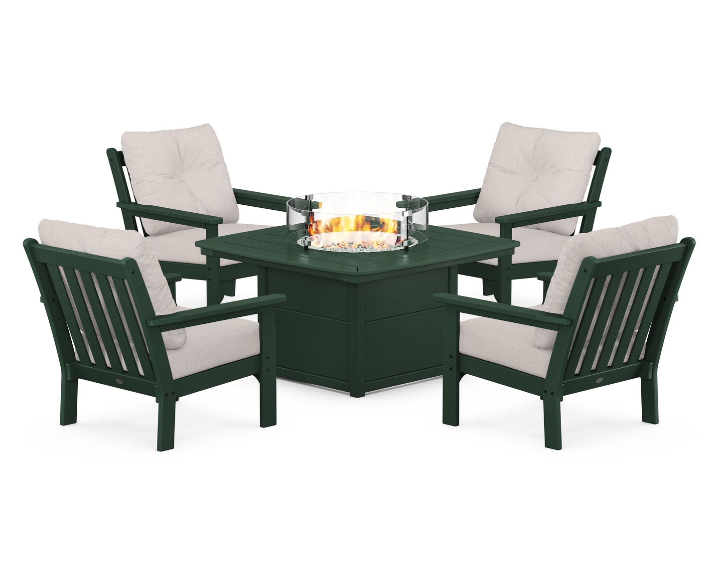 Vineyard 5-Piece Conversation Set with Fire Pit Table
