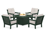Vineyard 5-Piece Conversation Set with Fire Pit Table