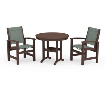 Coastal 3-Piece Round Dining Set