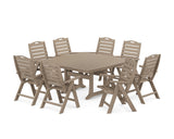 Nautical Highback 9-Piece Square Dining Set with Trestle Legs