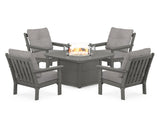 Vineyard 5-Piece Conversation Set with Fire Pit Table