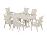 Modern Curveback Adirondack 7-Piece Farmhouse Dining Set